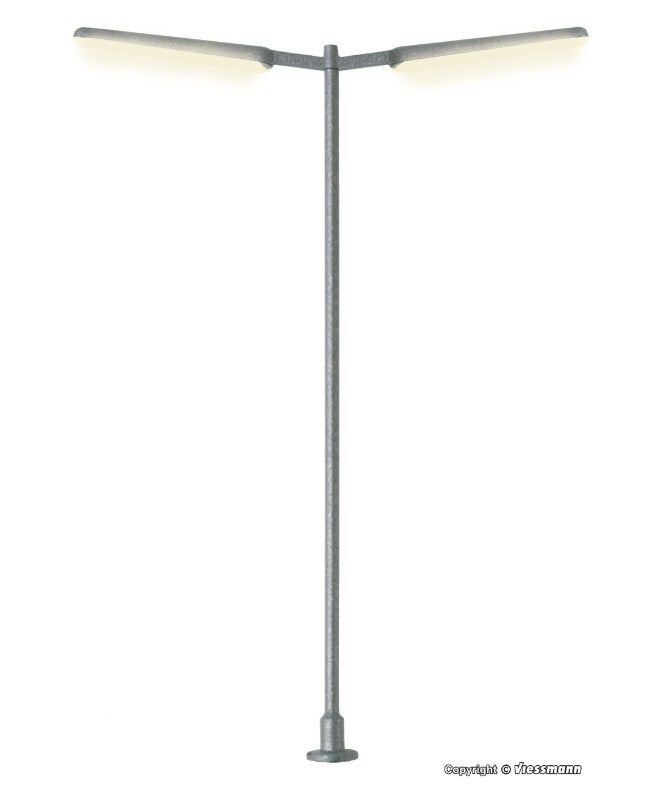 Viessmann 6099 H0 Schlanke Straßenleuchte doppelt, 2 LEDs weiß