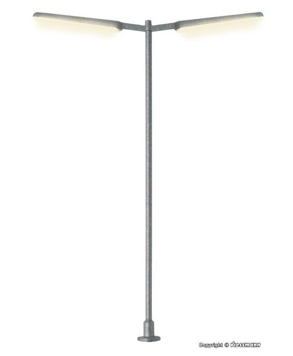 Viessmann 6099 H0 Schlanke Straßenleuchte doppelt, 2 LEDs weiß