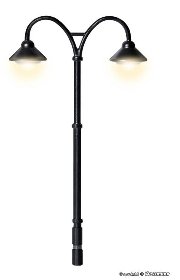 Viessmann 6109 H0 Bahnsteigleuchte Baden-Baden, doppelt, 2 LEDs warmweiß