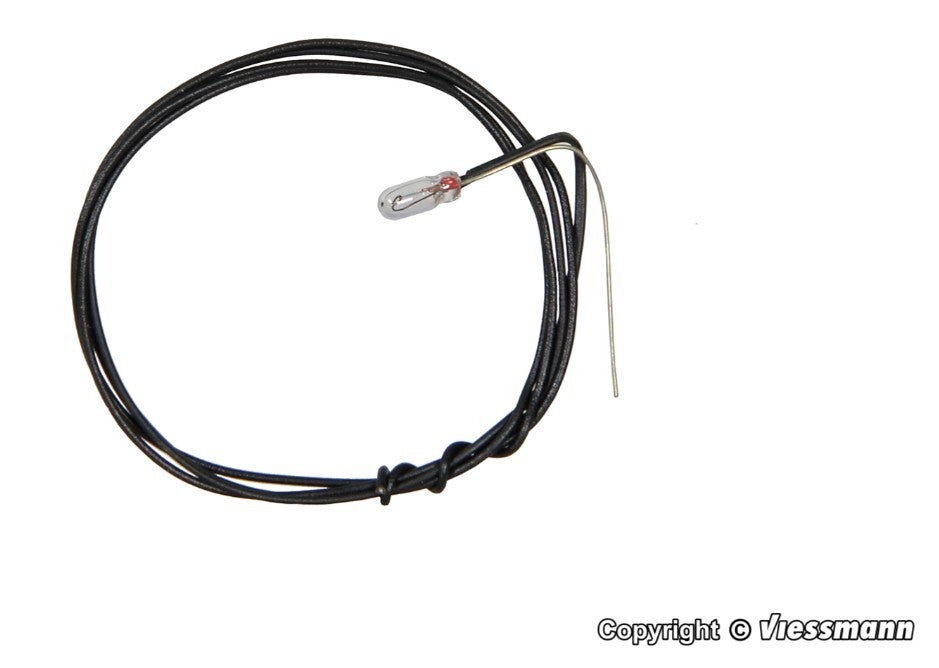Viessmann 6225 Glühlampe klar T 1/2, Ø 1,8 mm, 10 V, 30 mA, 1 Kabel, 1 blanker Draht