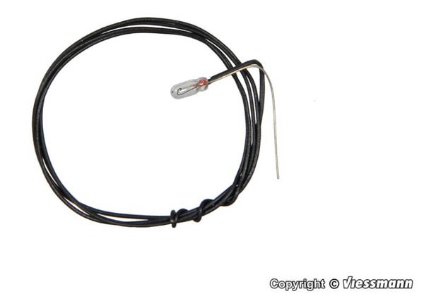 Viessmann 6225 Glühlampe klar T 1/2, Ø 1,8 mm, 10 V, 30 mA, 1 Kabel, 1 blanker Draht