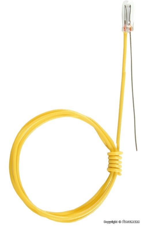 Viessmann 6229 Glühlampe klar T 3/4, Ø 2,3 mm, 16 V, 30 mA, 1 Kabel, 1 blanker Draht