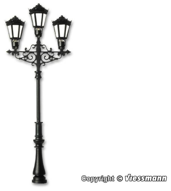 Viessmann 6398 H0 Gaslaterne dreiflammig, 3 LEDs warmweiß