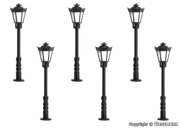 Viessmann 64706 N Parklaterne, LED warmweiß, 5+1