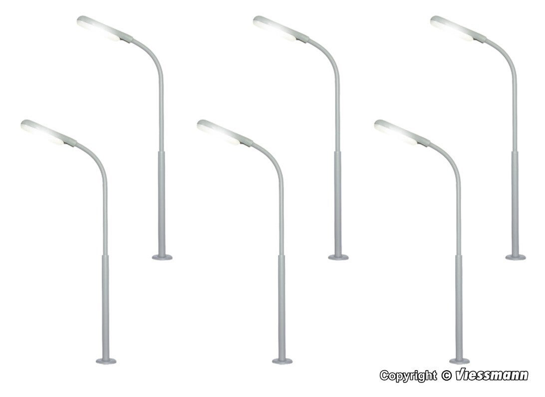 Viessmann 64906 N Peitschenleuchte, LED weiß, 5+1