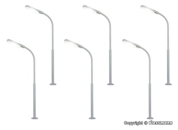 Viessmann 64906 N Peitschenleuchte, LED weiß, 5+1