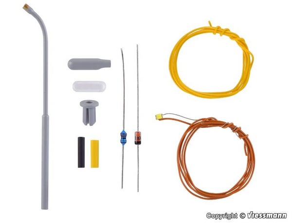 Viessmann 6622 N Bausatz Peitschenleuchte, LED weiß