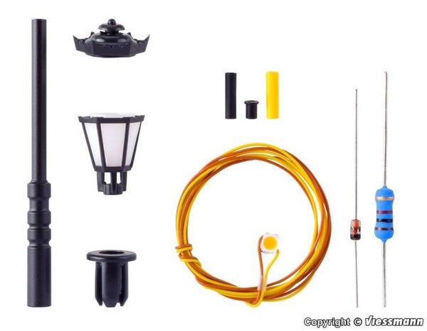Viessmann 6720 H0 Bausatz Parklaterne, LED warmweiß