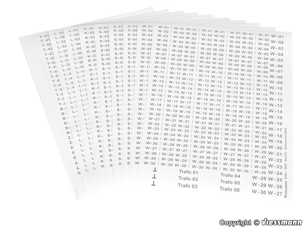 Viessmann 6848 Kabel-Beschriftungssatz