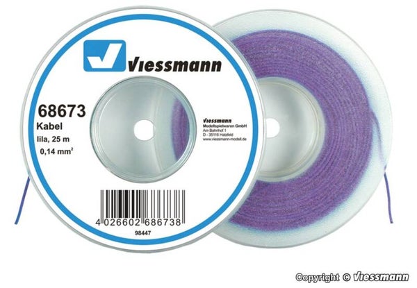Viessmann 68673 Kabel auf Abrollspule 0,14 mm², lila, 25 m