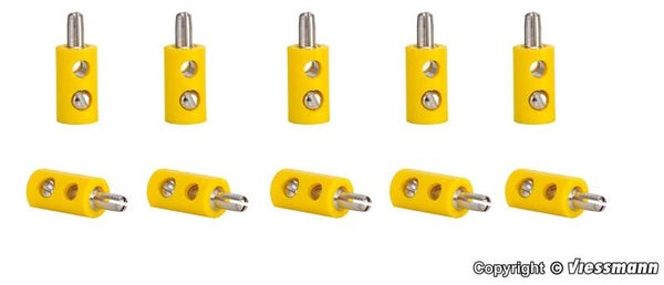 Viessmann 6870 Querlochstecker gelb, 10 Stück