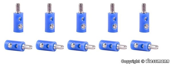 Viessmann 6874 Querlochstecker blau, 10 Stück