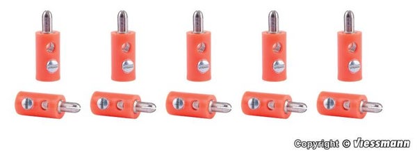 Viessmann 6875 Querlochstecker orange, 10 Stück