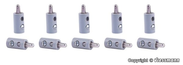 Viessmann 6876 Querlochstecker grau, 10 Stück
