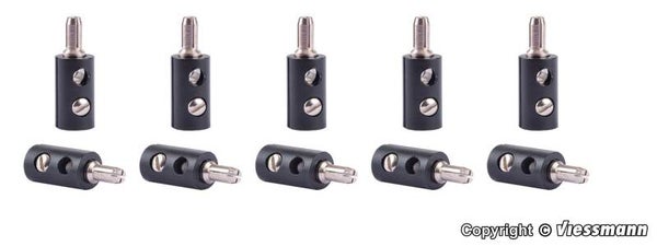 Viessmann 6877 Querlochstecker schwarz, 10 Stück
