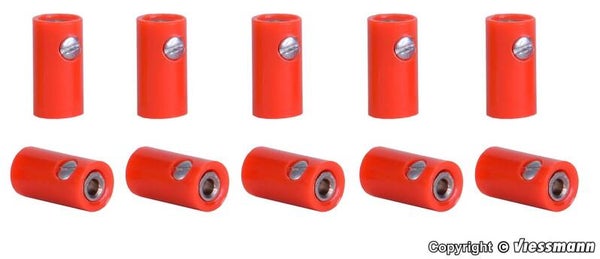 Viessmann 6880 Muffen rot, 10 Stück