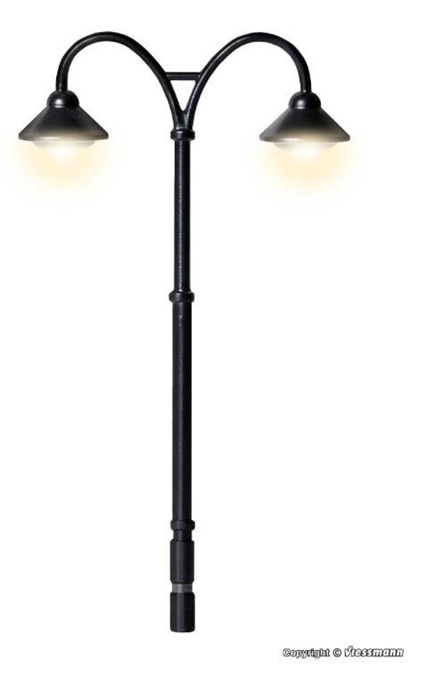 Viessmann 6909 TT Bahnsteigleuchte Baden-Baden doppelt, 2 LEDs warmweiß