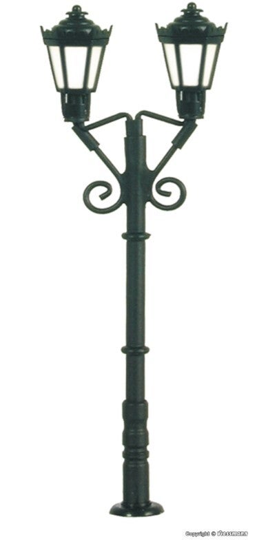 Viessmann 6973 TT Parklaterne zweiflammig, schwarz, 2 LEDs warmweiß