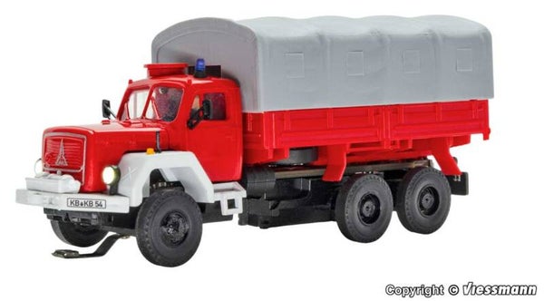 Viessmann 8054 H0 Feuerwehr MAGIRUS JUPITER 3-achs mit Pritsche, Plane und Rundumleuchte