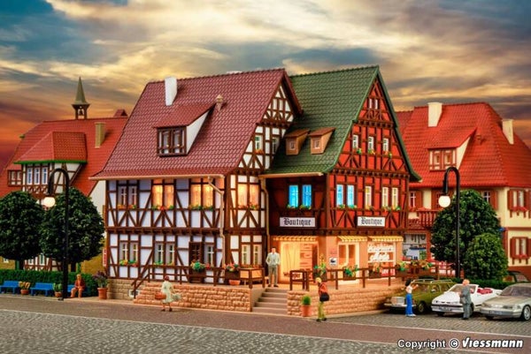 Vollmer 43694 H0 Boutique mit Inneneinrichtung und LED-Beleuchtung