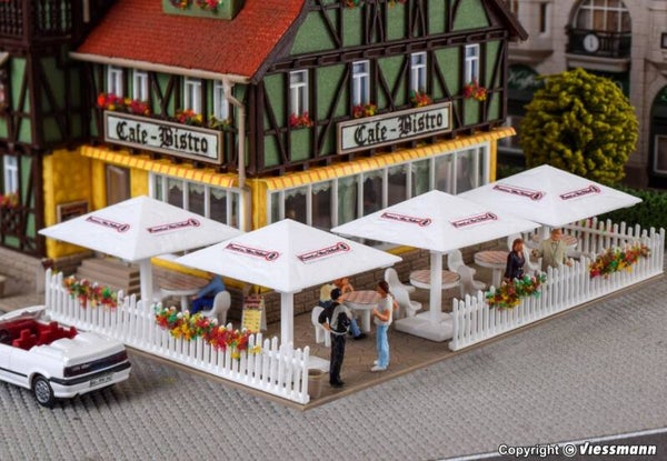 Vollmer 45138 H0 Biergarten-Schirme, 4 Stück