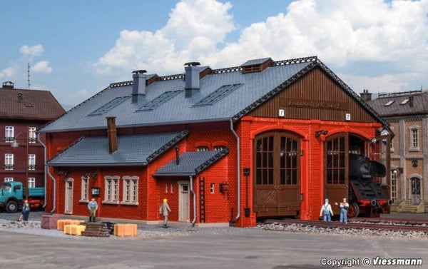 Vollmer 45753 H0 Lokschuppen mit Türschliessvorrichtung, zweiständig