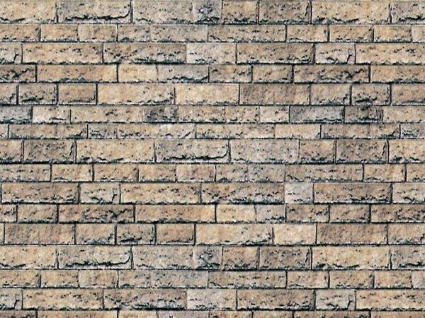 Vollmer 46038 H0 Mauerplatte Basalt aus Karton, 25 x 12,5 cm, VE 10 Stück