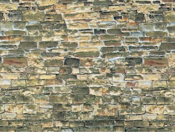 Vollmer 46043 H0 Mauerplatte Naturstein braun aus Karton, 25 x 12,5 cm, VE 10 Stück