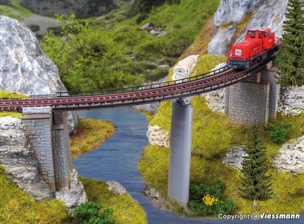 Vollmer 47830 N Fahrbahn gebogen, 2 Stück