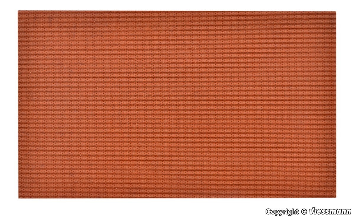 Vollmer 48222 H0 Mauerplatte Ziegel aus Steinkunst, L 27,5 x B 16 cm