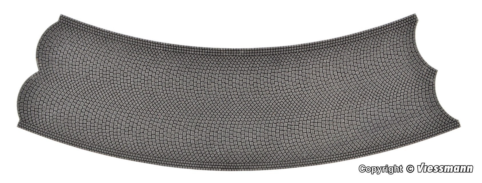 Vollmer 48247 H0 Straßenplatte Kopfsteinpflaster aus Steinkunst, 45°-Kurve, Radius 30 cm