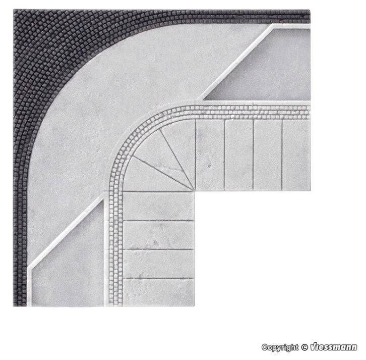 Vollmer 48253 H0 Gehweg mit 90°-Winkel aus Steinkunst