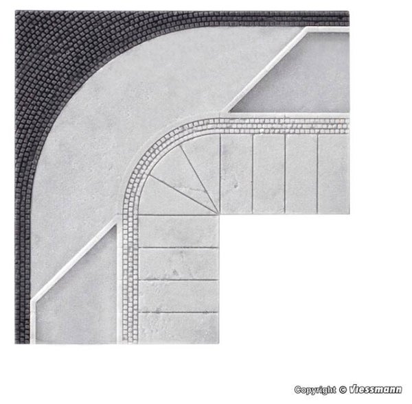 Vollmer 48253 H0 Gehweg mit 90°-Winkel aus Steinkunst