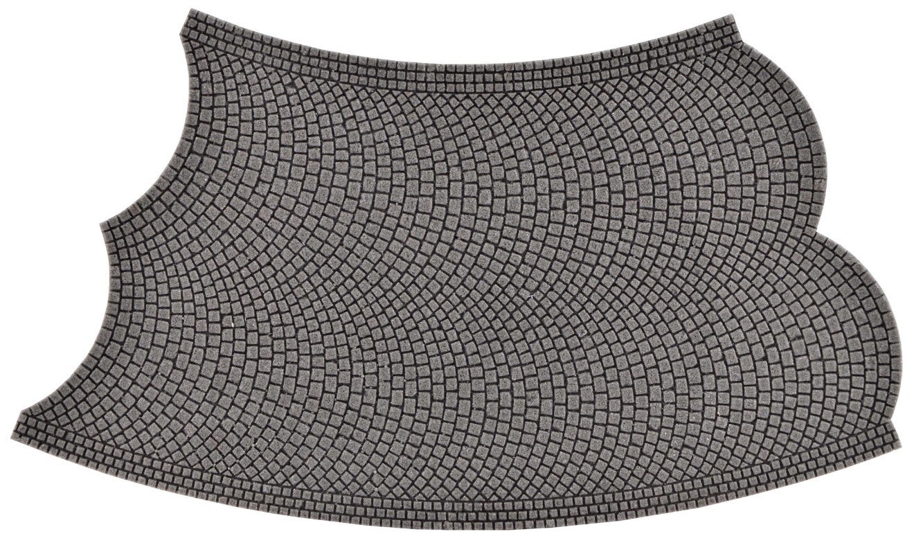 Vollmer 48256 H0 Straßenplatte Kopfsteinpflaster aus Steinkunst, 45°-Kurve, gegenläufig, Radius 12 cm