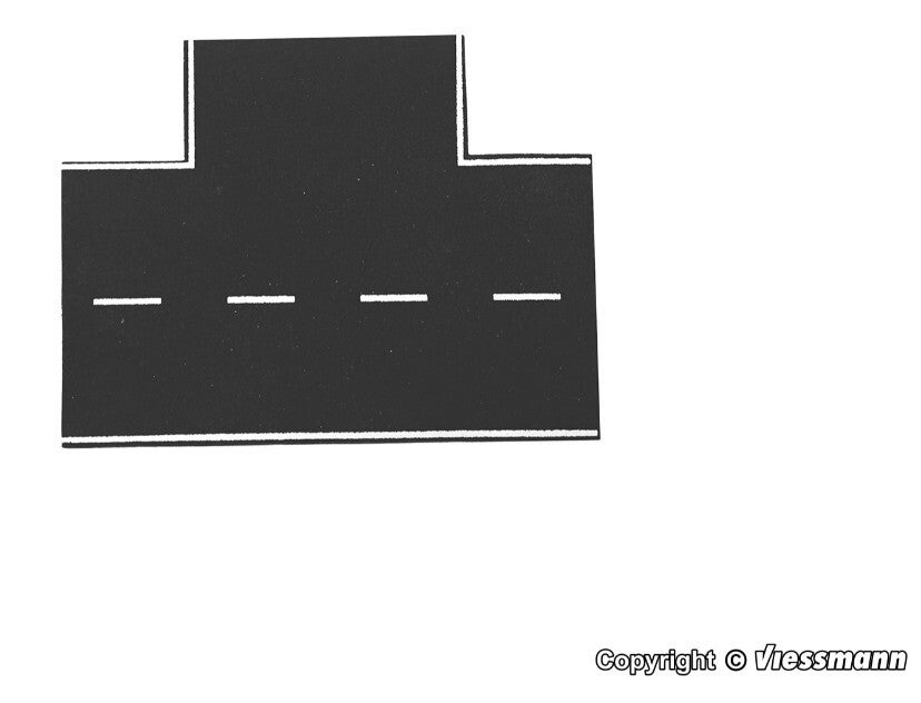 Vollmer 48263 H0 Straßenplatte Asphalt aus Steinkunst, 90°-Einmündung, L 15 x B 11,5 cm