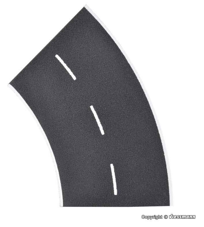 Vollmer 48265 H0 Straßenplatte Asphalt aus Steinkunst, 45°-Kurve, Radius 12 cm