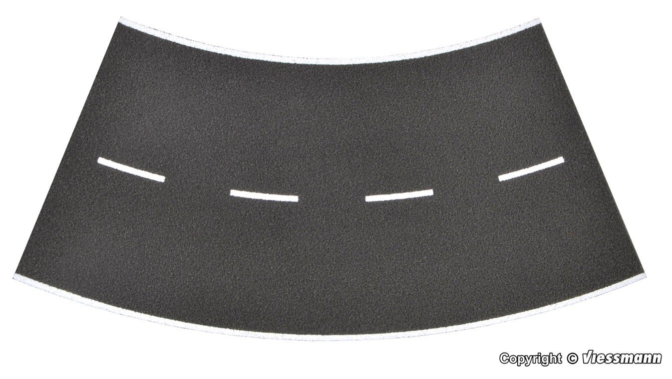 Vollmer 48266 H0 Straßenplatte Asphalt aus Steinkunst, 45°-Kurve, Radius 15 cm