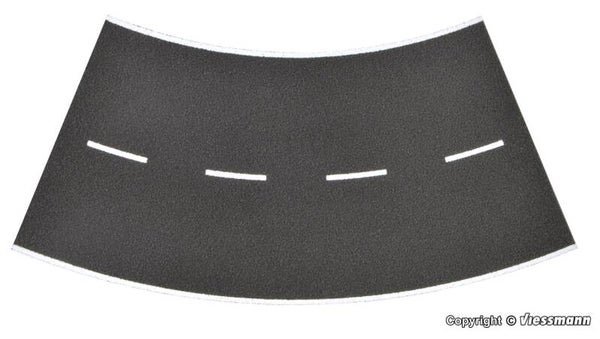 Vollmer 48266 H0 Straßenplatte Asphalt aus Steinkunst, 45°-Kurve, Radius 15 cm
