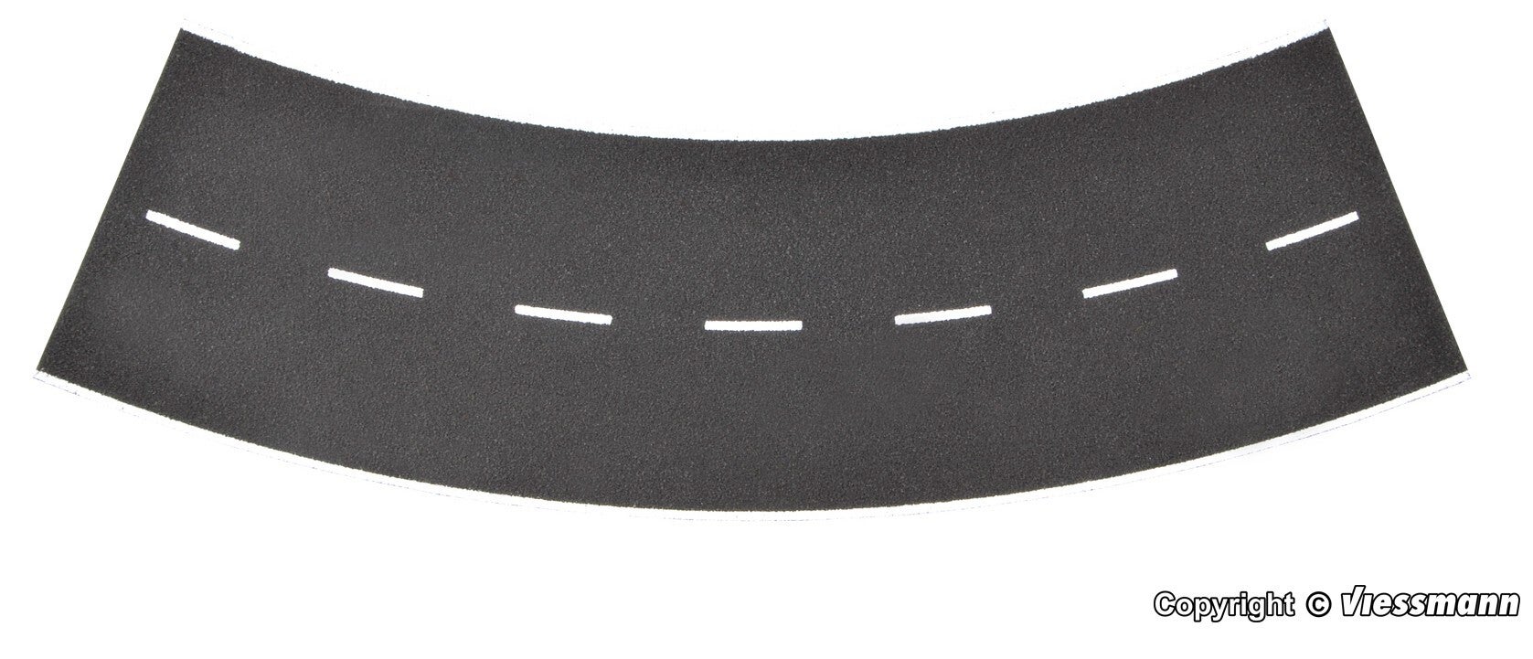 Vollmer 48267 H0 Straßenplatte Asphalt aus Steinkunst, 45°-Kurve, Radius 30 cm