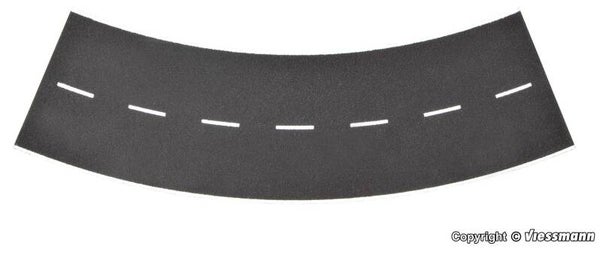 Vollmer 48267 H0 Straßenplatte Asphalt aus Steinkunst, 45°-Kurve, Radius 30 cm