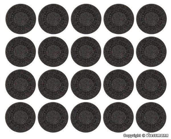 Vollmer 48283 H0 Set Gullideckel aus Steinkunst, 20 Stück