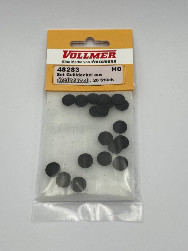Vollmer 48283 H0 Set Gullideckel aus Steinkunst, 20 Stück