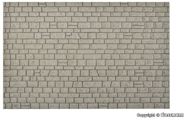 Vollmer 48820 G Mauerplatte Naturstein aus Steinkunst, L 53 x B 34 cm