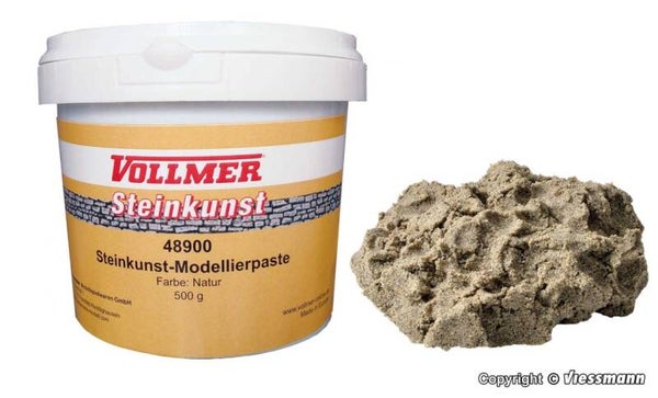 Vollmer 48900 Steinkunst-Modellierpaste, Farbe Natur, 500 g