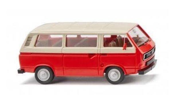 Wiking 029202 1:87 VW T3 Bus, rot/hellelfenbein, Bj 1979-92