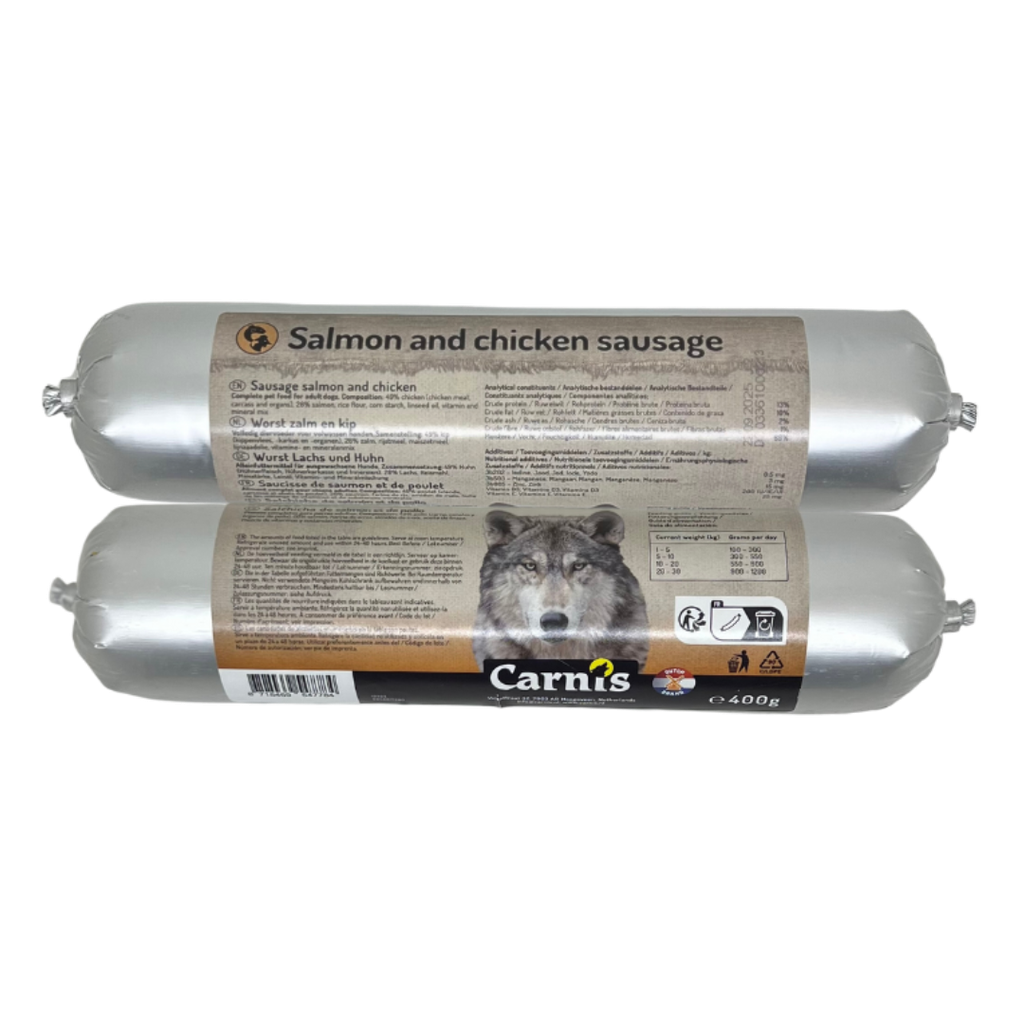 Carnis Gestoomde worst Zalm & Kip 24 x 400gr
