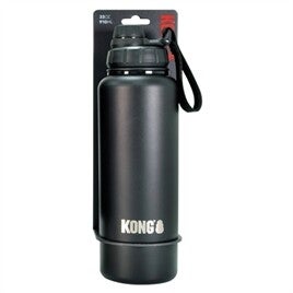 KONG DUO DRINKER DRINKFLES RVS ZWART 910 ML