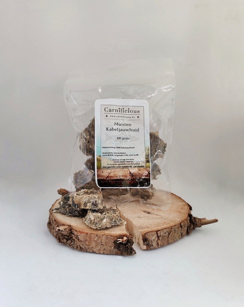Carnilicious Kabeljauwhuid munten 100gr