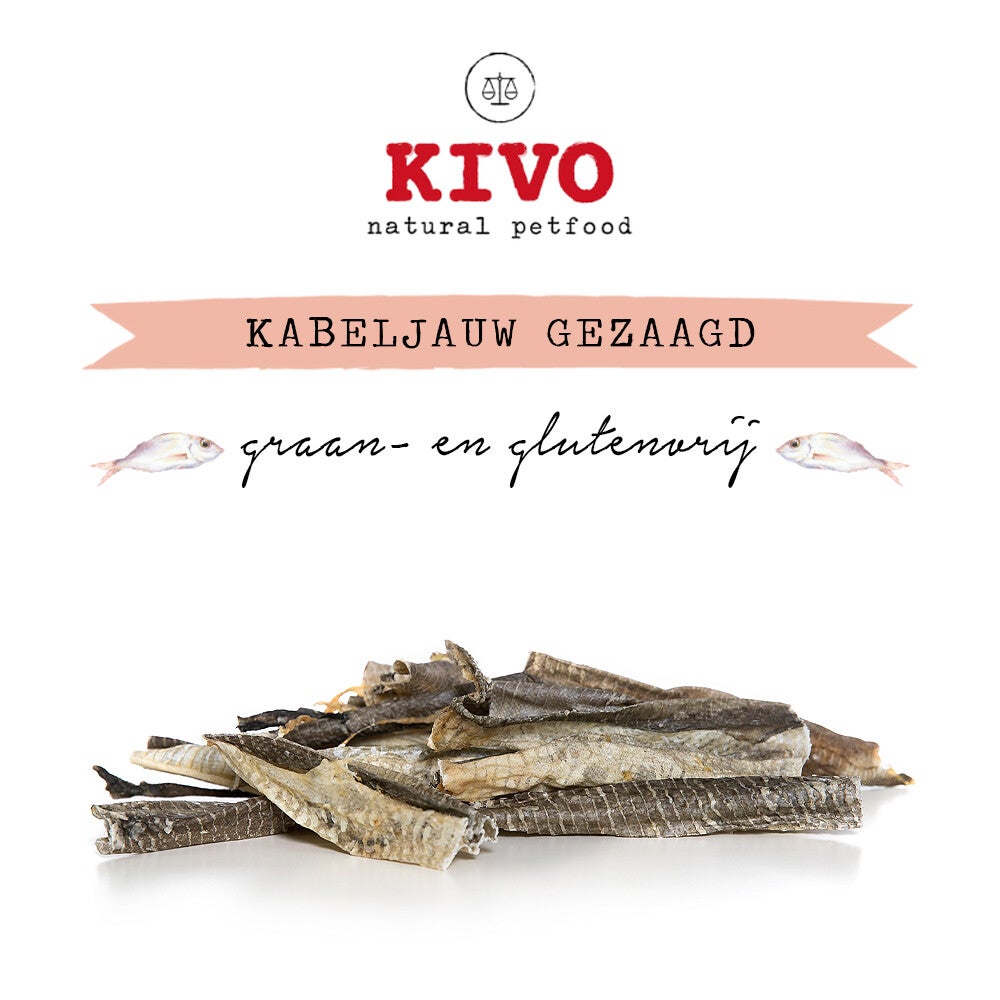 Kivo Kabeljauwhuid gezaagd 100gr