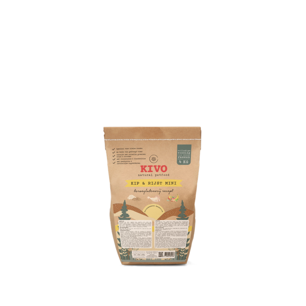 Kivo persbrok Kip en Rijst Mini Adult 4kg